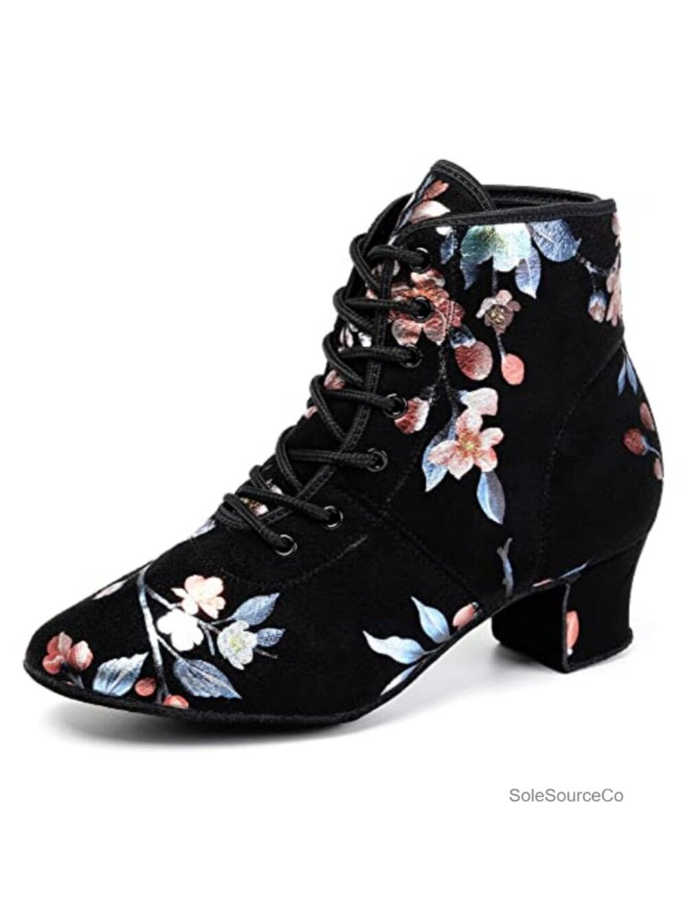 Low Block Heel Ankle Dance Boots Latin Ballroom Practice Suede Sole